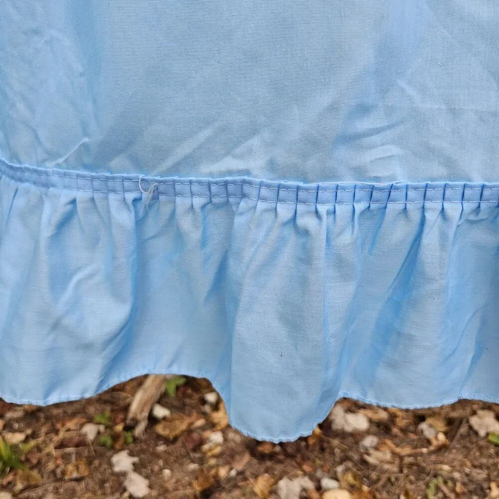 Vintage Sears 1970s–80s Light Blue Ruffled Curtain Panels Pair 41